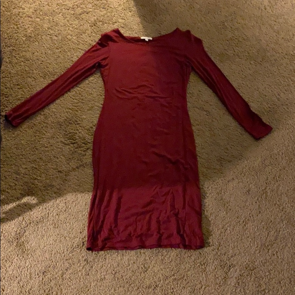 Red long sleeve dress